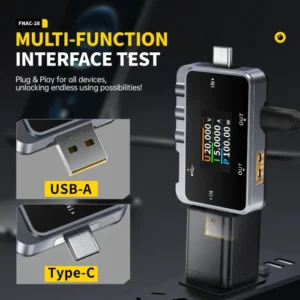 FNIRSI FNAC-28 2 IN 1 Type-C USB Tester 6.5A Digital Voltmeter Current Meter Ammeter Voltage Current Tester Cable Charger Test 2