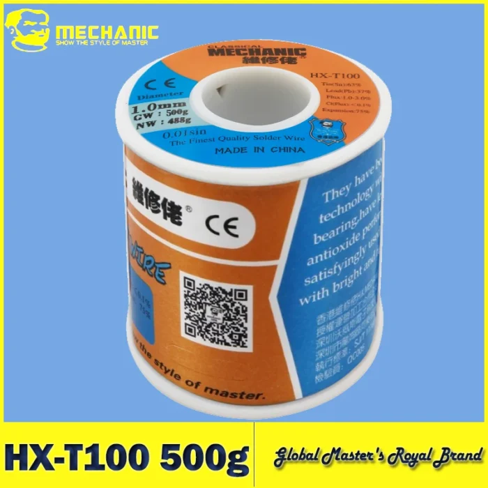 【MECHANIC】 HX-T100 500g Soldering Wire Mild Rosin Core 0.5mm 0.6mm 0.8mm 1mm 1.2mm For iPhone Samsung Repair Tool 1 【MECHANIC】 HX-T100 500g Soldering Wire Mild Rosin Core 0.5mm 0.6mm 0.8mm 1mm 1.2mm For iPhone Samsung Repair Tool 1