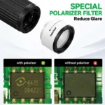 RIEVBCAU 10.1" HDMI Digital Microscope 1300x Soldering Microscope with Polarizer Lens 24MP LCD Digital Microscope PC/TV View 3