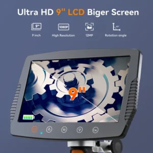 9 '' LCD Digital Microscope, 1500X Magnification Coin Microscope with 16MP Micro Soldering Microscope for Adults, 32GB，PC View 2