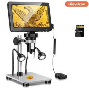 RIEVBCAU Digital Microscope 1200x Magnification HD USB Professional Electron Microscopios For Repairing With 10 LED Light 1