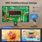 7" LCD Digital Microscope 1200X  Coin Microscope for Adults,1080P Video Microscope with Screen Windows/Mac OS Compatible(DM9) 5