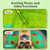 RIEVBCAU Handheld Digital Microscope with 2" IPS Screen 1000x Microscope for Kids Coin Microscope with 8 Leds PC View （CM4) 4