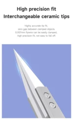 【MECHANIC】Flying Wire Ceramic Tweezers SM-11 Straight Tip SM-17 Curved Anti Static High Precision Interchangeable Head Tweezer 3