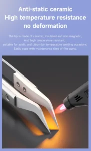 【MECHANIC】Flying Wire Ceramic Tweezers SM-11 Straight Tip SM-17 Curved Anti Static High Precision Interchangeable Head Tweezer 4