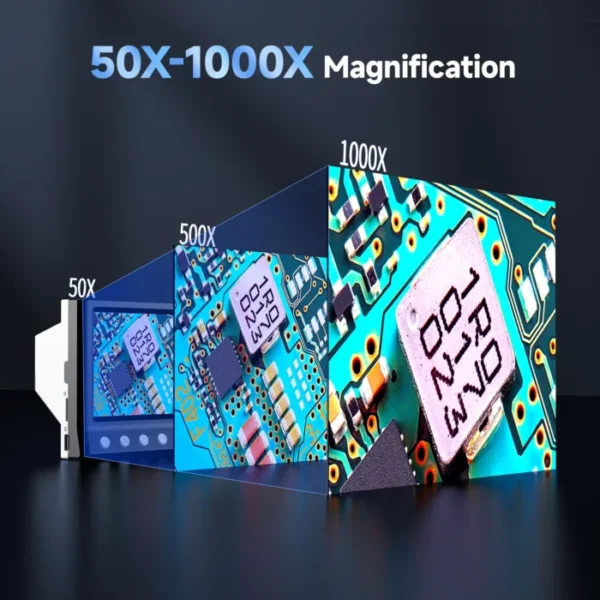 RIEVBCAU 4.3'' Digital Microscope 1080P HD Coin Microscope with 8 LEDs, 1000X Coin Magnifier Video Microscope,Windows Compatible 6