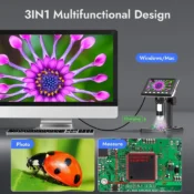 RIEVBCAU DM7 4.3'' Digital Microscope 1000X Coin Microscope 1080P Video Microscope for Adult Soldering With 8 LEDs Dropshipping 4