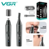 VGR Professional Nose Hair Trimmer Mini Hair Trimmer Electric Nose Trimmer 2 In 1 Clipper Portable Rechargeable Waterproof V-613 1