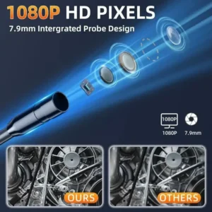 Industrial Endoscope Camera 8mm HD1080P 4.3inch IPS Screen 1080P Pipe Inspection Camera for Car Repair IP67 Waterproof 8 LEDS 5