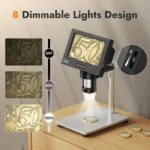 4.3inch LCD Microscope with 8 LEDs Professional Soldering Micorscope 1000X Magnification Coin Microscope for Electronics Repair 4