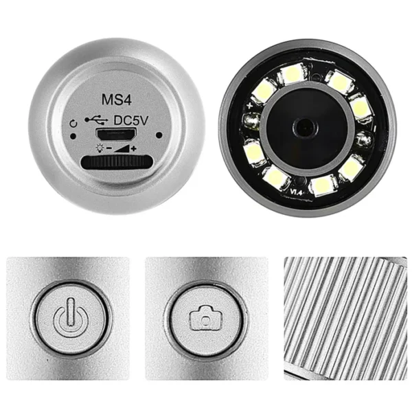 Wireless Handheld Digital Microscope 1000X Portable USB WiFi Microscopes MS4 Magnifier With 8 LED Bracket For Android IOS PC 4