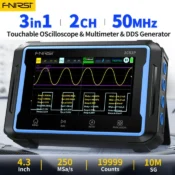 FNIRSI 2C53P Touch Screen Digital Oscilloscope+Multimeter+Signal Generator 3IN1 Dual Channel 50MHZ Automatic Osciloscópio Tools 1