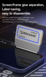 【MECHANIC】 FR2 Stainless Steel Double-Edged Utility Knife for Glass Film Leather Cutting Mobile Repair High Hardness Safe Holder 6