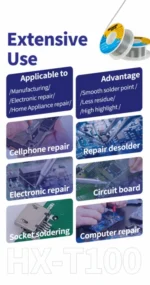【MECHANIC】 HX-T100 200g Soldering Wire Mild Rosin Core 0.3mm 0.4mm 0.5mm 0.6mm 0.8mm 1mm 1.2mm For iPhone Samsung Repair Tool 3