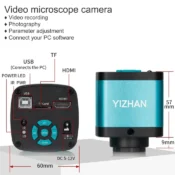 4K Microscope For Electronics 48MP Digital Microscope Camera Optional 1-150x Lens LED Light Foldable Bracket Phone Pcb Soldering 3