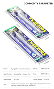 【MECHANIC】Flying Wire Ceramic Tweezers SM-11 Straight Tip SM-17 Curved Anti Static High Precision Interchangeable Head Tweezer 6