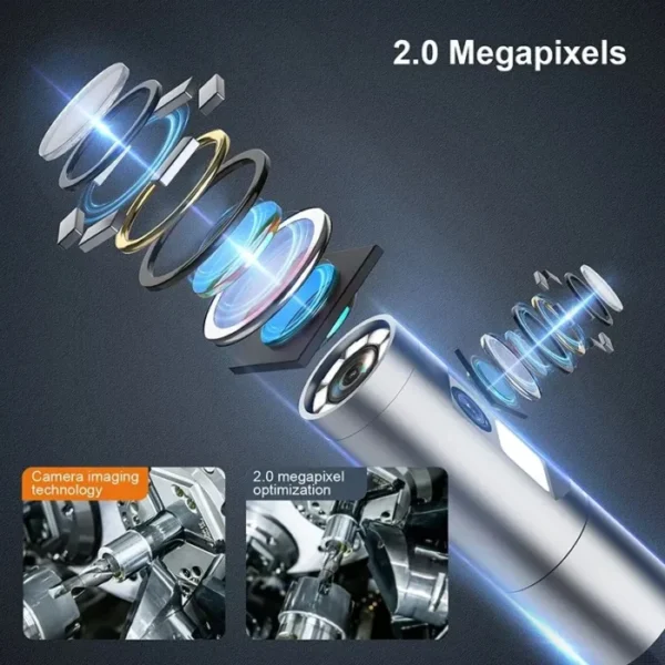 360° Steering Industrial Endoscope Camera 8mm 5"IPS Screen Single&Dual Lens Inspection Borescope 1080P For Car Engine Pip 4