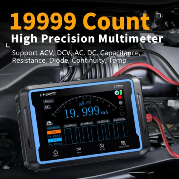 FNIRSI 2C53P Touch Screen Digital Oscilloscope+Multimeter+Signal Generator 3IN1 Dual Channel 50MHZ Automatic Osciloscópio Tools 5