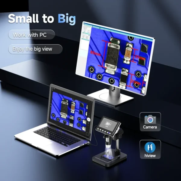 RIEVBCAU 4.3'' Digital Microscope 1080P HD Coin Microscope with 8 LEDs, 1000X Coin Magnifier Video Microscope,Windows Compatible 5