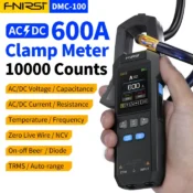 FNIRSI DMC-100 DC AC Current Voltage Clamp Meter USB Charger 10000 Counts 600A Amperimetric Clamp Tester NCV Electrician Tools 1