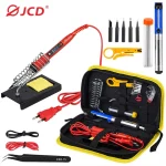 JCD Soldering Iron Kit Adjustable Temperature 220V 80W LCD Digital Display Welding Repair Tools With Solder Tin Iron Tips 908S 1