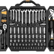 DEKO 192 Piece Mechanics Tool Set Socket Wrench Set, Plastic Storage Case with Auto Repair Hand Tool Kit Wrench Tool Box Set 1