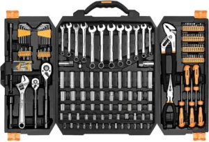 DEKO 192 Piece Mechanics Tool Set Socket Wrench Set, Plastic Storage Case with Auto Repair Hand Tool Kit Wrench Tool Box Set 1