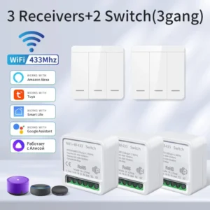 Tuya WiFi Smart Light Switch Smart Home Wireless RF 433mhz Push Button Wall Switch Via Alexa Google Home Alice Smart Life App 13