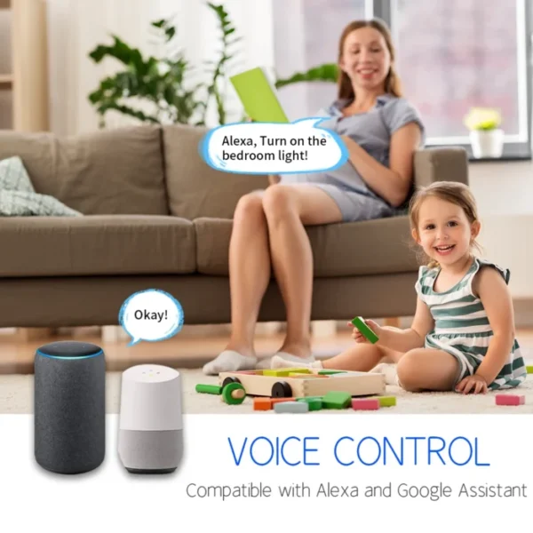 Tuya WiFi US Smart Light Switch Wall Touch Switch  Neutral wire/No Neutral wire Required 120 Type Work with Alexa, Google Home 4