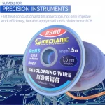 MECHANIC R300 Desoldering Braid 1.0/1.5/2.0/2.5/3.0/3.5/4.0mm Solder Remover Wick Wire Welding Tin Sucker PCB BGA Soldering Tool 5