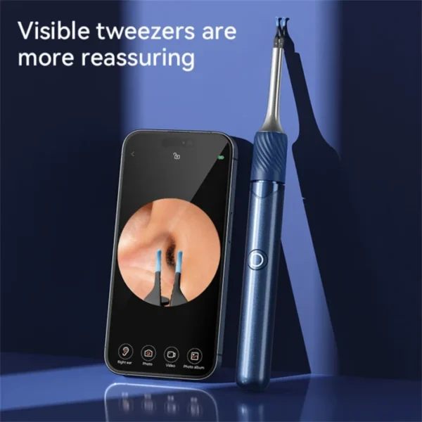Visual Ear Cleaner with Camera Ear Wax Removal Tool with Ear Pick & Tweezers 12 Megapixels 6 Ear Spoons Earwax Removal Ears Care 2