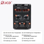 JCD 8586D Soldering Station 2 IN 1 750W Hot Air Gun LCD Dual Digital Display Electric Soldering Iron SMD Welding Rework Station 3