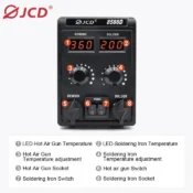 JCD 8586D Soldering Station 2 IN 1 750W Hot Air Gun LCD Dual Digital Display Electric Soldering Iron SMD Welding Rework Station 3