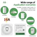 16A Tuya WiFi Smart Switch Module Smart Home 2CH MiNi DIY Light Breaker Timer Voice Control Works with Alexa Google Home 5