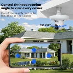 E27 4MP Light PTZ Tuya Camera WIFI CCTV Security IP 10X zoom HD Camera Ai Humanoid Filter Push Color Night Vision Surveillance 4