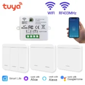 WiFi Light Switch Tuya Smart Home Smart Life RF433Mhz Wireless APP Voice Control Smart Home Work With Google Home Alexa Alice 1
