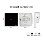 UBARO Eu Wall Touch Switch Luxury Glass Panel Led Indicator Power Light Sensor Button Live Wire Control Switches 1/2/3 Gang 6