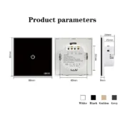 UBARO Eu Wall Touch Switch Luxury Glass Panel Led Indicator Power Light Sensor Button Live Wire Control Switches 1/2/3 Gang 6