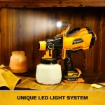 DEKO 1200ml HVLP Spray Gun with LED light High Power Electric Paint Sprayer,3 Eizzle & Large capacity Easy Spraying 4