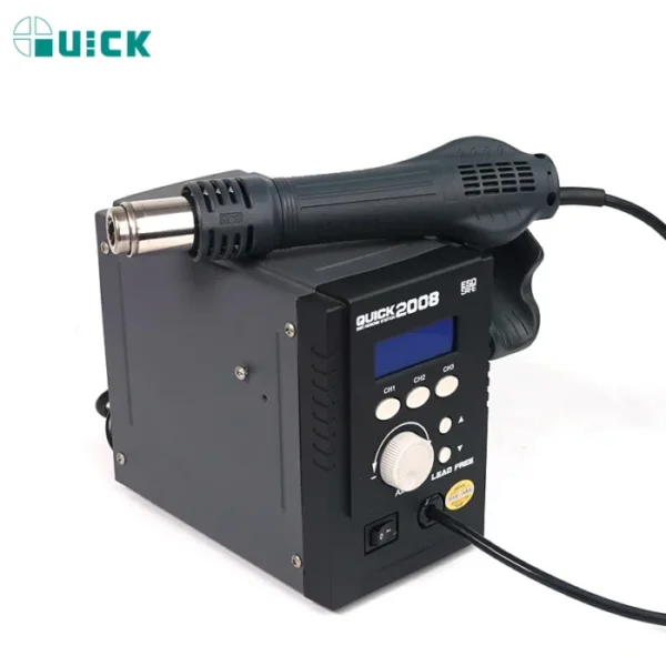 QUICK 2008 Original ESD Lead-Free Digital Display Heat Gun Welding Rework Soldering Station Mobile Phone Maintenance Air Gun 4