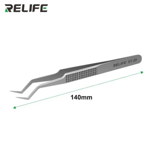 RELIFE ST-20 Precision Tweezers Curved Tips Chip Tin Placement Positioning for Mobile Phone Circuit Board Repair Tools 2