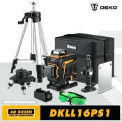 DEKO 12 Lines 3D Self-Leveling Laser Level 360 Horizontal and Vertical Cross Line Vihreä Laser Beam Optional with Tripod 1