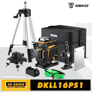 DEKO 12 Lines 3D Self-Leveling Laser Level 360 Horizontal and Vertical Cross Line Vihreä Laser Beam Optional with Tripod 1
