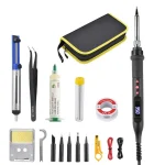 JCD Soldering Iron Kit 80W LCD Digital Display Adjustable Temperature With Switch Portable iron 220V/110V Welding Tools 908U 6