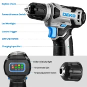 DEKO 8V Cordless Drill Set 3/8 2