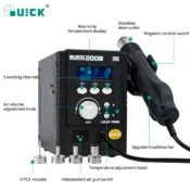QUICK 2008 Original ESD Lead-Free Digital Display Heat Gun Welding Rework Soldering Station Mobile Phone Maintenance Air Gun 1