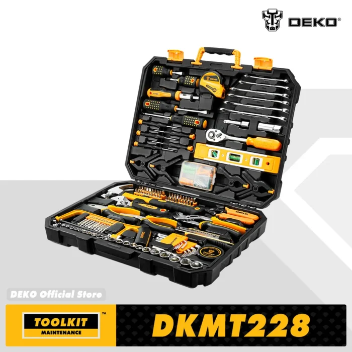 DEKO 228Pcs Socket Wrench Auto Repair Tool Combination Package Mixed Tool Set Hand Tool Kit with Plastic Toolbox Storage Case 1 DEKO 228Pcs Socket Wrench Auto Repair Tool Combination Package Mixed Tool Set Hand Tool Kit with Plastic Toolbox Storage Case 1