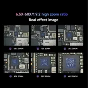 MECHANIC ROBOT 6560T-B11 Trinocular Stereo Industrial Microscope 6.5-60X Continuous Zoom WF10X25 Eyepiece 0.45X Camera Adapter 4