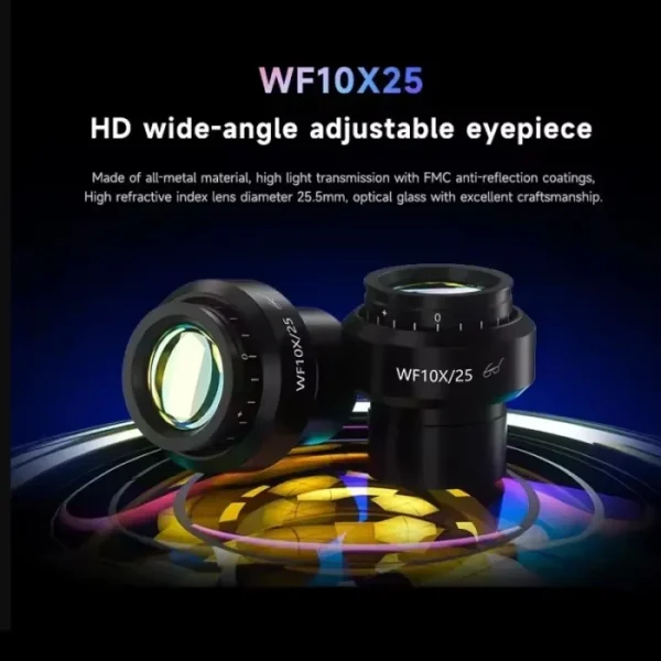 MECHANIC ROBOT 6560T-B11 Trinocular Stereo Industrial Microscope 6.5-60X Continuous Zoom WF10X25 Eyepiece 0.45X Camera Adapter 2