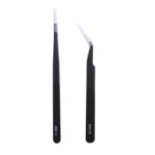 2pcs/lot Anti-static Precision Tweezers Set Pointed Curved Stainless Steel ESD Tweezer Electronics Repair Tools 3